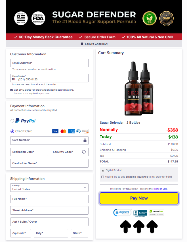 Sugar Defender Cheakout